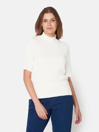 SIGNATURE - Kortærmet Strik - Råhvid