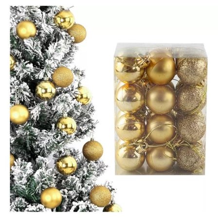 Julgranskulor Guld Dekorativa Julkulor 24 st.