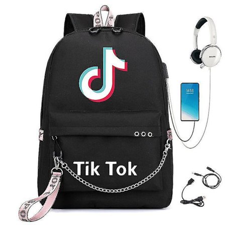 Tiktok Backpack Iron Chain Youth Leisure Large School Bag