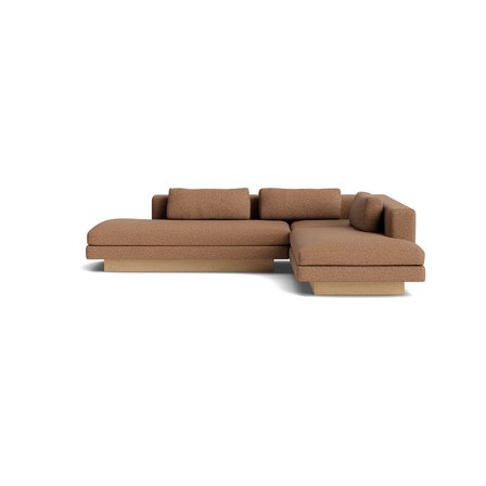 Manhattan Ecksofa, rechts | Open End in Sneak Kupfer, modernes Design mit Nozag-Federung für hohen Sitzkomfort, Höhe 77cm, stilvolles Sofa.