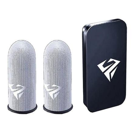 Gaming Finger Sleeves Kompatibel - för mobilspel 0,25 mm glas silverfiber sömlös tumfingertoppsskydd för Pubg/cod/lol/ros (FMY) Black 1 Pair-Storage 