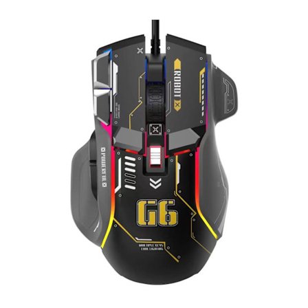 Gamingmus, 12 RGB-belysning, 6 justerbare DPI, 7000 opdateringshastighed, ergonomisk