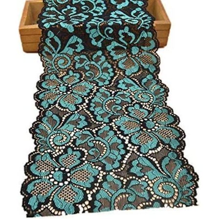 10 meter mjuk blommig stretch spetsband DIY klädtillbehör (mörkgrön)