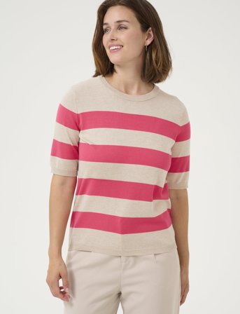 Kaffe Kalizza Striped Knit - Beige - S