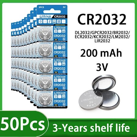 5-100PK CR2032 Møntcelle CR 2032 DL2032 BR2032 KCR2032 Batteri Bilfjernbetjening Legetøj Møntcelleelektronik