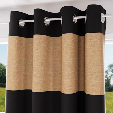 Tvättad bomullsöglagardin 135x250 cm JUTE, av Soleil d'Ocre