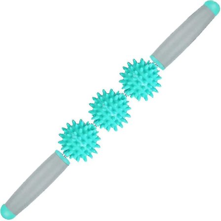 Tre Roterende Piggede Sportsmassage Muskelrulle Til Afslappende Kropsrestitution Trykpunkt Rulle Sportsmassage Lindring I Effektiv Behandling Af Mu