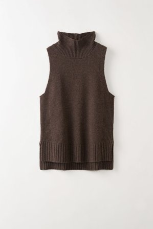 Soft Goat - Turtleneck Vest - S - Oak