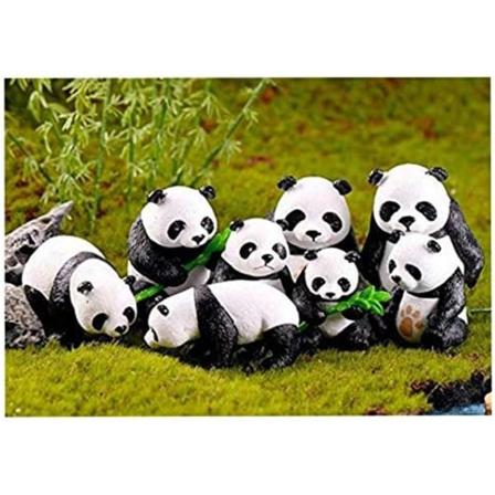 8 stykker miniatyr hage dyrepynt Søt Panda Mini Fairy