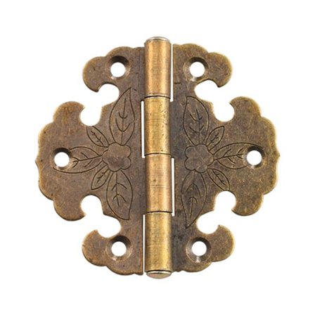 Antikke hængsler - Dekorativt hængsel - Mini retro hængsel - Dørhængsel - Vintage bronze hængsler, kompatible til dekoration af skabe, trædøre, 