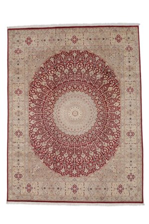 Tabriz Royal Rug 245X322 Brown/Dark Red Wool, India