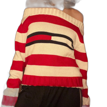 Stickad off shoulder tröja!