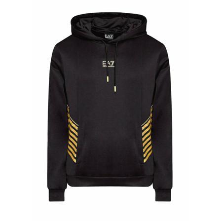 Emporio Armani Ea7, Logo Hoodie Zwart, Heren, Maat:S,polyester