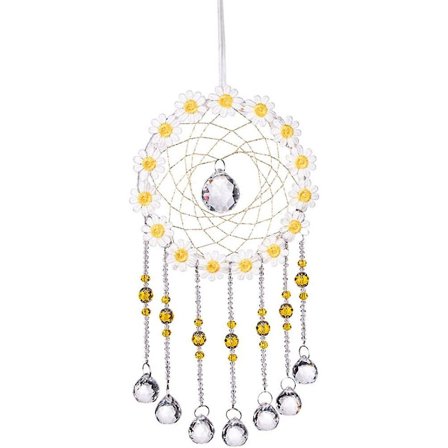 Krystallgul Blomst Drøm Krystallkule Prisma Hengeanheng Ornament Formet Livstre Henge