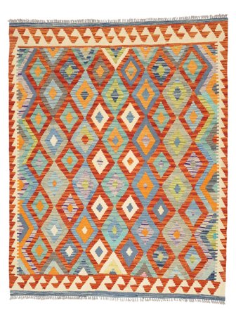 Tessuto A Mano Kilim Afghan Old Style Tappeto 157X193 Di Lana Piccolo