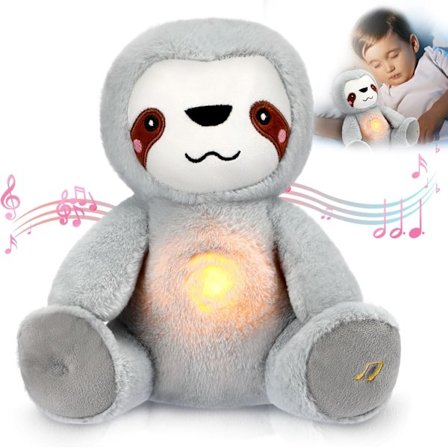 Plysbamse med vejrtrækning 9 tommer Beroligende Søvnhjælp Hjerteslag Plysdyr mod Angst med Musik Lys og Rytmisk Vejrtrækningsbevægelse Angstdæmpende