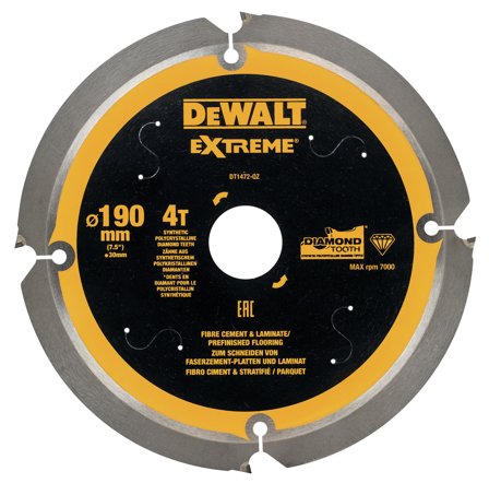 Dewalt DT1472-QZ Diamantklinge 190 x 30 mm, 4T, Maskintilbehør & forbruk