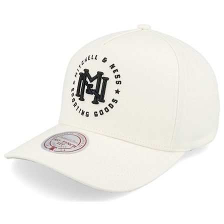 Mitchell & Ness - Weiss adjustable Cap - Interlock Crest Pro Branded Cream A-Frame Adjustable @ Hatstore