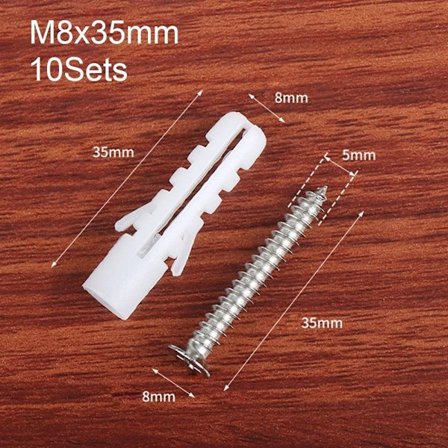 10 set/pack Expansionsskruvar Expandera spikbult set 10 SET