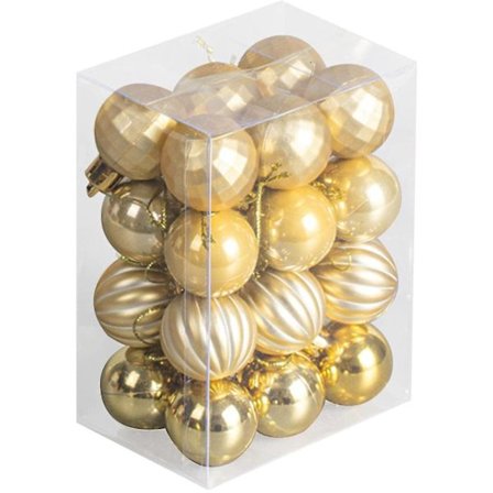 24-pakke 40 mm små julekulepynt, knusefritt