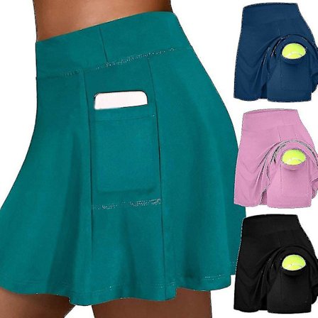 Tennis sportsnederdel til kvinder med shorts og inderside Pocket_R Blue