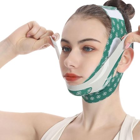 V-Line Løftemaske - Justerbar Hakestropp & Dobbelthake Reduksjon, Ansikts Slanking Kjeveøvelse for Kvinner/Menn, Konturerende V-Formet Ansikt