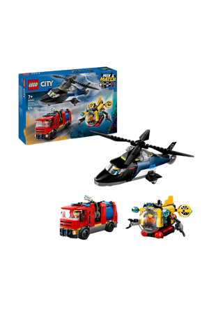 LEGO City Great Vehicles: Helikopter, brandbil och ubåt 60462 Byggsatser Unisex ONESIZE