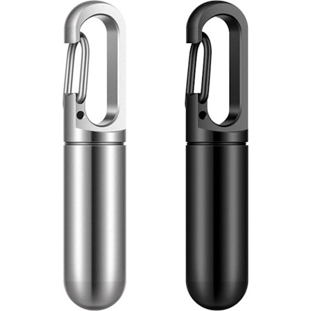 2 stk Nøkkelring Pilleboks Vanntett Liten Lomme Pilleboks Metall Mini Reise Pilleflaske Organizer Boks Tilfelle Beholder