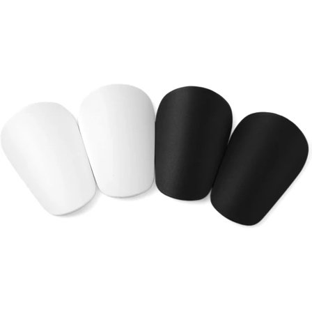 2 par Mini Fotballbeskyttere, Ekstra Mini Leggskinn Fotball Miniatyr Leggskinn Små Beskyttende Leggskinn (Mini, Svart, Hvit)