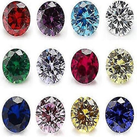 12 stk 4 mm Fødselssteins 1 stk Per Farge Runde Løse Cubic Zirconia Steiner Syntetisk Rubin 5# Syntetisk Spinel 113# (4 mm)