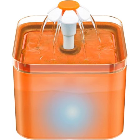 Aonboy kattvattenfontän, ultratyst kattvattendispenser, kattvattendispenser med LED-ljus, 2l kattfontän, med aktivt kolfilter och vatten