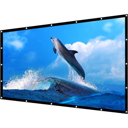 Bærbar Projektionsskærm (84 tommer), HD 16:9 Rynkefri