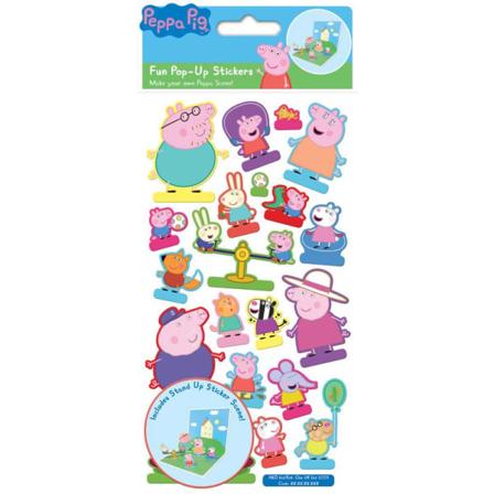 Peppa Pig 20 St Pop-up Klistermärken Med Bakgrund