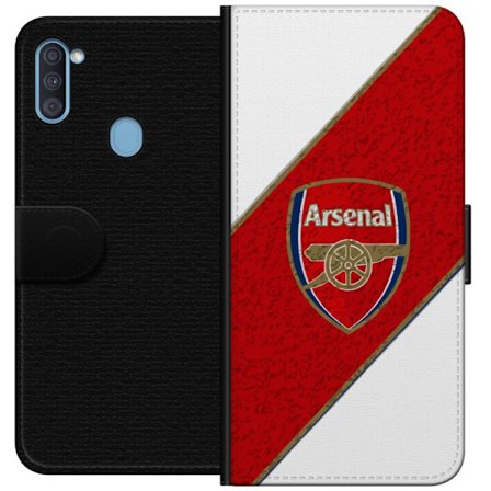 Kompatibelt Plånboksfodral till Samsung Samsung Galaxy A11 Moschino Toy teddybjörn med enkel tecknad design, brun björn med vit tröja och tydlig l