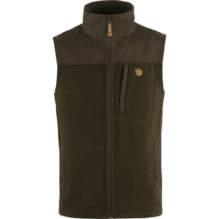Fjällräven Men's Buck Fleece Vest in Dark Olive | Size: Medium, G-1000