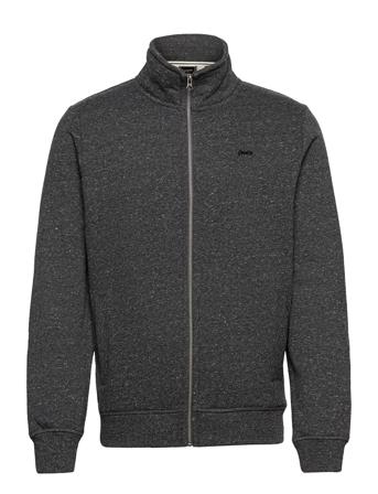 Vintage Logo Emb Zip Track Sweat-shirt Tröja Grå Superdry