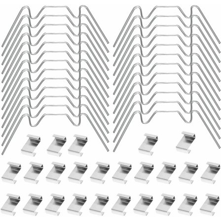 100 stk. serie drivhus glas klemmer, rustfrit stål drivhus glas vindue fastgørelsesklemmer drivhus klemmer glas klemmer