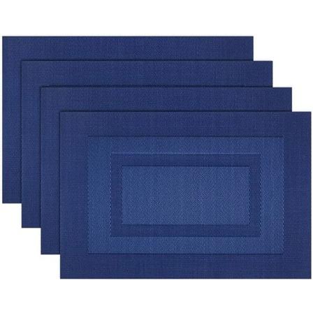 IC Pöytäalustat, pestävät vinyyliset pöytäliinat, tyylikkäät pöytäliinat 4 kpl setti (45,72 x 30,48 cm, tummansininen)