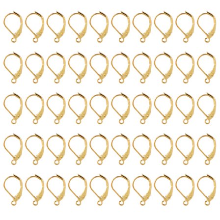 50 stk. øreringekroge, enkle, slidstærke, farvebestandige franske hævearme til øreringe, DIY-smykker