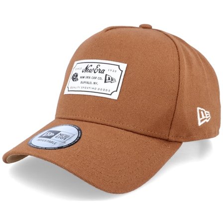 New Era - Marrón adjustable Gorra - Hatstore Exclusive x Canvas Patch A-FRAME @ Hatstore