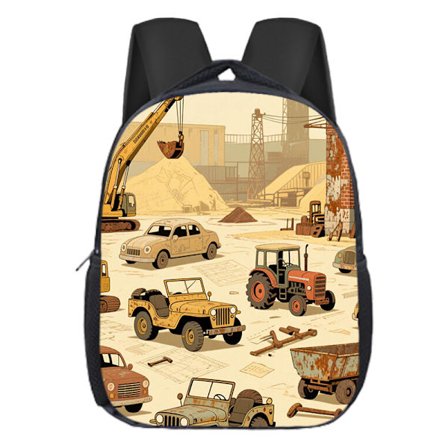 Grävmaskin Ryggsäck för Förskola Barn Tryckt Ryggsäck Axelväska-10