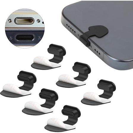 ING USB-C Portin Pölytiivis Suojatulppa - 6 kpl - Pölytiivis ja Vedenpitävä - Musta