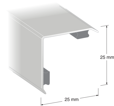 Duri 1163609 Hjørnebeskyttelse selvheftende, rustfritt stål 1500 x 50 x 50 mm, Byggematerialer