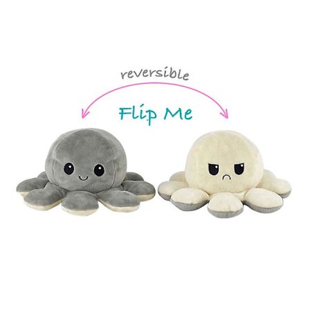 Vendbar Blæksprutte Plys Dobbeltsidet Flip Dukke Vis Stemning Til