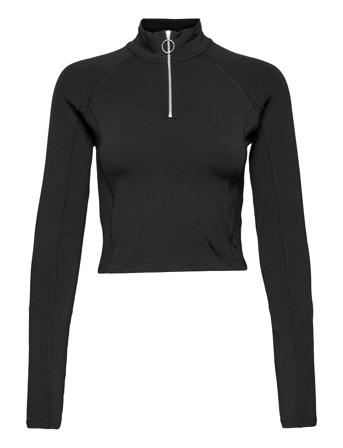 Emily Ls Top Crop Tops Long-sleeved Crop Tops Sort REMAIN Birger Christensen