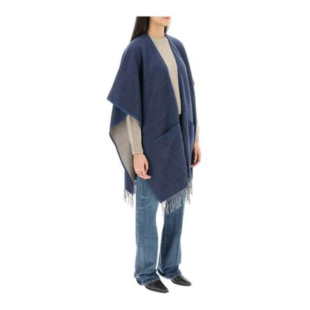 Salvatore Ferragamo Capes Blå, Dame Poncho, Størrelse: ONE Size