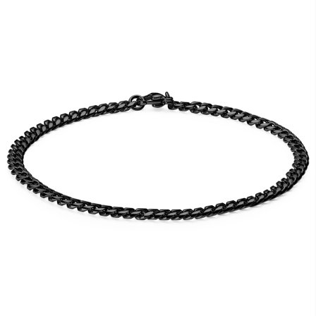 Bracelet à mailles noires - 3 mm pour hommes - Bracelets en acier