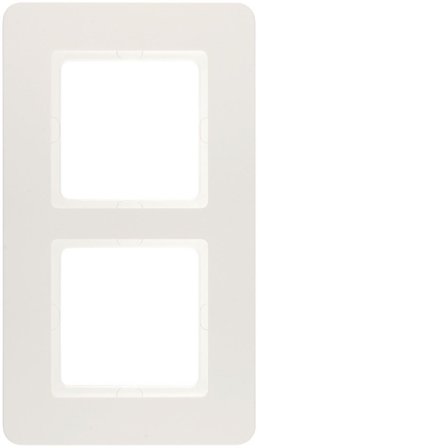 Hager 10126189 Täckram 2-fack, Q.7, plast Vit, Strömbrytare & vägguttag