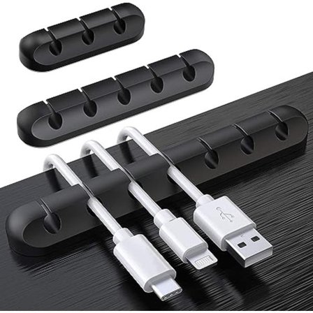 Kabelhållare Clips, 3-pack självhäftande silikonkabel Mana