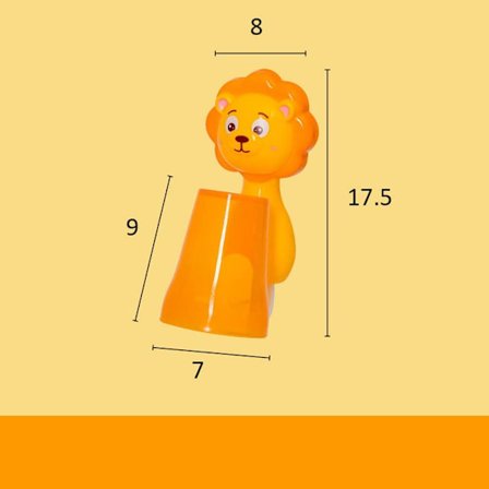 (løve)Tannbeger med tannbørsteholder for barn Tegneserie Anim